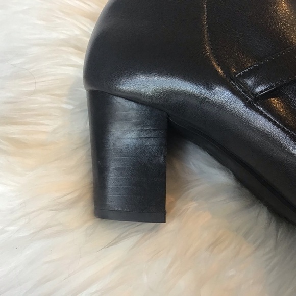 FRANCO Sarto "Ritzy" Gun Metal Gray/Black Pull On Heel Ankle Booties Size 8 - Picture 8 of 10